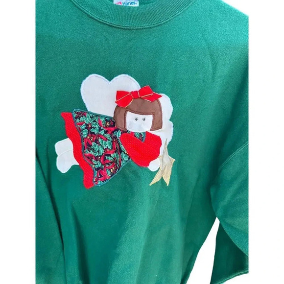 Hans Activewear Women's Green Crew Neck Long Sleeves Sweatshirt Size XL - Picture 2 of 3